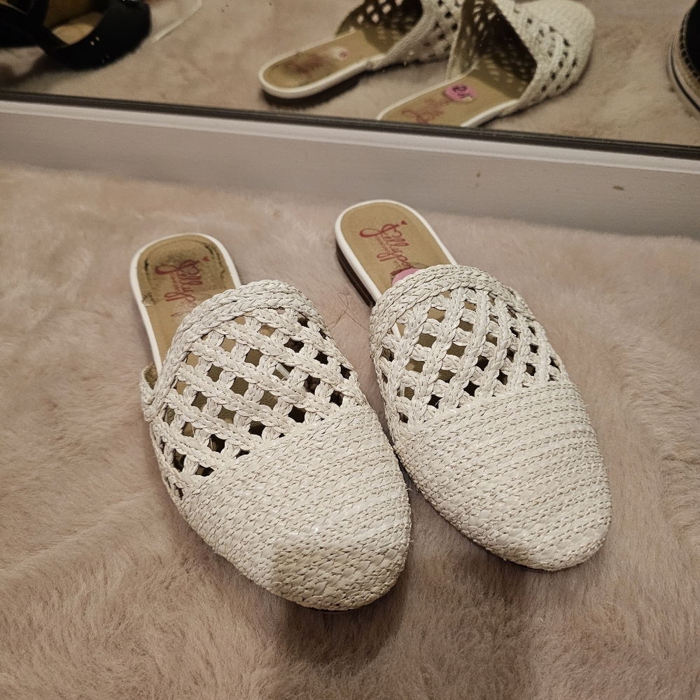 White mule shoes